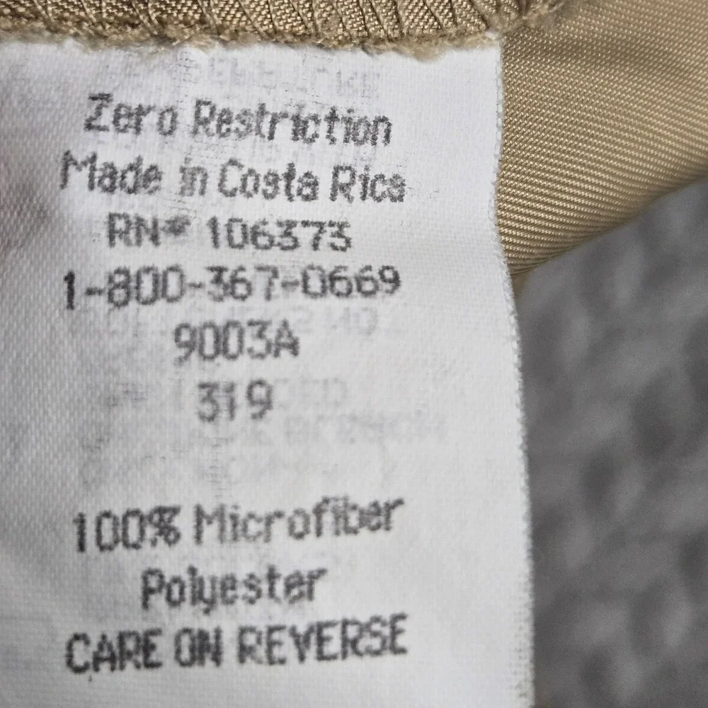 Zero Restriction Mens Lightweight Golf Vest Tan Khaki Microfiber Mock Neck Large